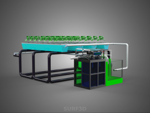 SMART IOT PH NUTRIENT CONTROL MONITOR NFT HYDROPONIC PLANT FARM Model 3D