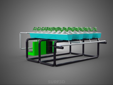 SMART IOT PH NUTRIENT CONTROL MONITOR NFT HYDROPONIC PLANT FARM Model 3D