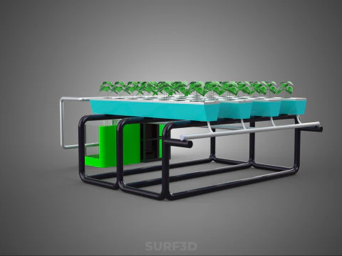 SMART IOT PH NUTRIENT CONTROL MONITOR NFT HYDROPONIC PLANT FARM 3D Model