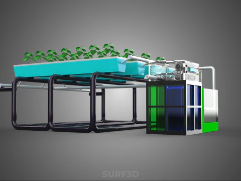 SMART IOT PH NUTRIENT CONTROL MONITOR NFT HYDROPONIC PLANT FARM 3D Model