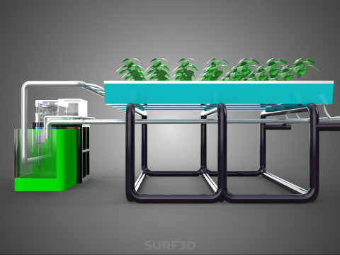 SMART IOT PH NUTRIENT CONTROL MONITOR NFT HYDROPONIC PLANT FARM Model 3D
