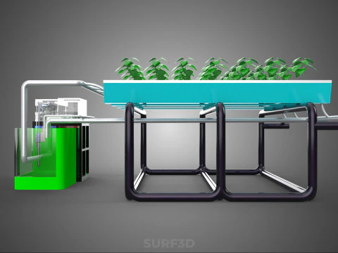 SMART IOT PH NUTRIENT CONTROL MONITOR NFT HYDROPONIC PLANT FARM 3D Model