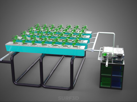 SMART IOT PH NUTRIENT CONTROL MONITOR NFT HYDROPONIC PLANT FARM Model 3D