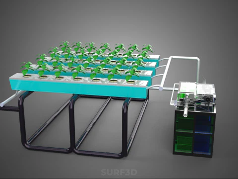 SMART IOT PH NUTRIENT CONTROL MONITOR NFT HYDROPONIC PLANT FARM 3D Model