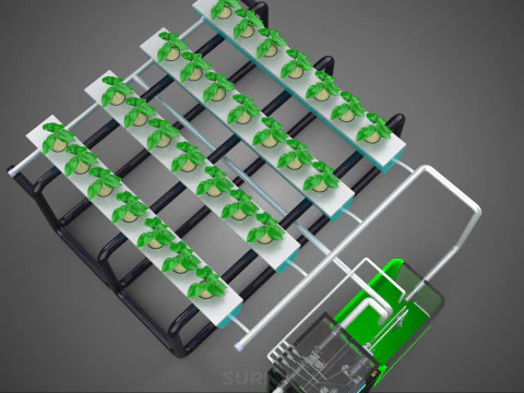 SMART IOT PH NUTRIENT CONTROL MONITOR NFT HYDROPONIC PLANT FARM 3D Model