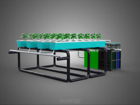 SMART IOT PH NUTRIENT CONTROL MONITOR NFT HYDROPONIC PLANT FARM 3D Model
