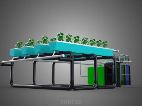 SMART IOT PH NUTRIENT CONTROL MONITOR NFT HYDROPONIC PLANT FARM 3D Model