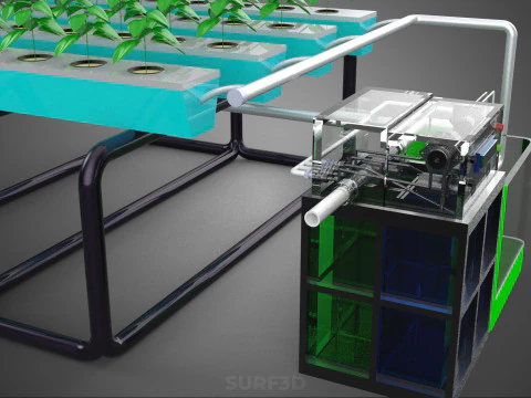 SMART IOT PH NUTRIENT CONTROL MONITOR NFT HYDROPONIC PLANT FARM 3D Model