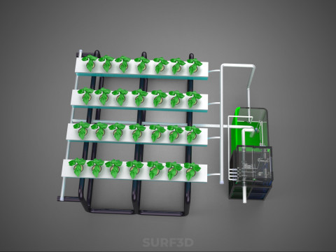 SMART IOT PH NUTRIENT CONTROL MONITOR NFT HYDROPONIC PLANT FARM Model 3D