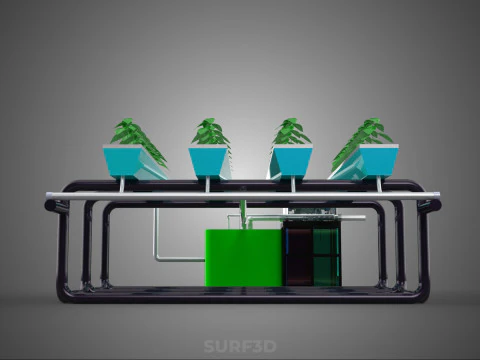 SMART IOT PH NUTRIENT CONTROL MONITOR NFT HYDROPONIC PLANT FARM 3D Model