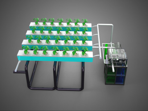 SMART IOT PH NUTRIENT CONTROL MONITOR NFT HYDROPONIC PLANT FARM Model 3D