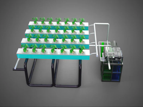 SMART IOT PH NUTRIENT CONTROL MONITOR NFT HYDROPONIC PLANT FARM 3D Model