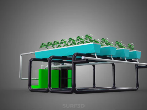 SMART IOT PH NUTRIENT CONTROL MONITOR NFT HYDROPONIC PLANT FARM 3D Model