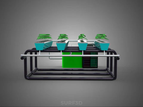 SMART IOT PH NUTRIENT CONTROL MONITOR NFT HYDROPONIC PLANT FARM 3D Model