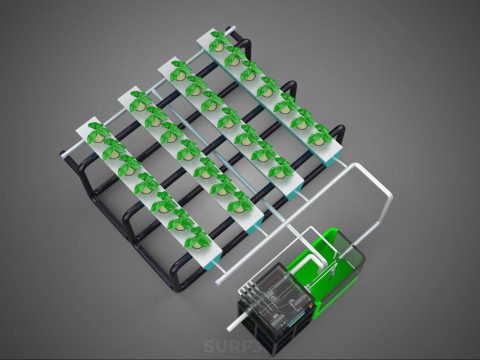 SMART IOT PH NUTRIENT CONTROL MONITOR NFT HYDROPONIC PLANT FARM Model 3D