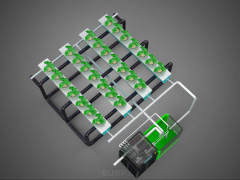 SMART IOT PH NUTRIENT CONTROL MONITOR NFT HYDROPONIC PLANT FARM 3D Model