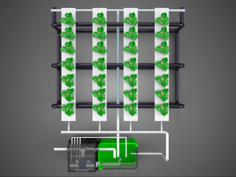 SMART IOT PH NUTRIENT CONTROL MONITOR NFT HYDROPONIC PLANT FARM Model 3D