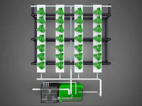 SMART IOT PH NUTRIENT CONTROL MONITOR NFT HYDROPONIC PLANT FARM 3D Model