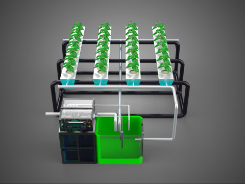 SMART IOT PH NUTRIENT CONTROL MONITOR NFT HYDROPONIC PLANT FARM Model 3D
