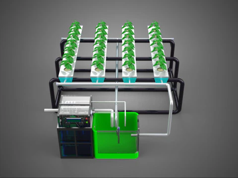 SMART IOT PH NUTRIENT CONTROL MONITOR NFT HYDROPONIC PLANT FARM 3D Model