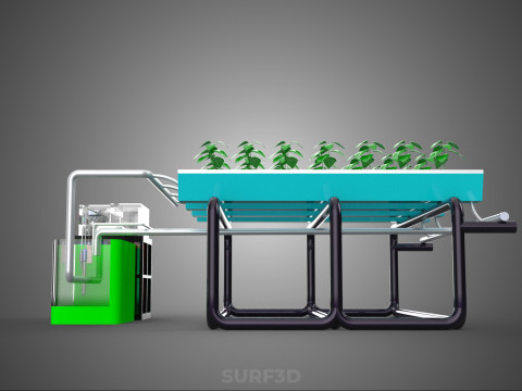 SMART IOT PH NUTRIENT CONTROL MONITOR NFT HYDROPONIC PLANT FARM Model 3D