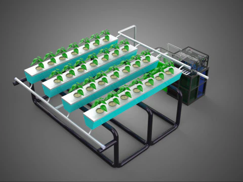 SMART IOT PH NUTRIENT CONTROL MONITOR NFT HYDROPONIC PLANT FARM 3D Model