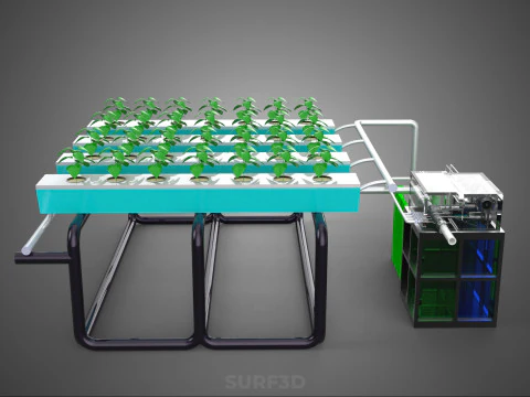 SMART IOT PH NUTRIENT CONTROL MONITOR NFT HYDROPONIC PLANT FARM 3D Model
