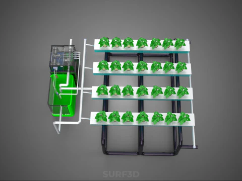 SMART IOT PH NUTRIENT CONTROL MONITOR NFT HYDROPONIC PLANT FARM 3D Model