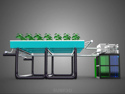 SMART IOT PH NUTRIENT CONTROL MONITOR NFT HYDROPONIC PLANT FARM 3D Model