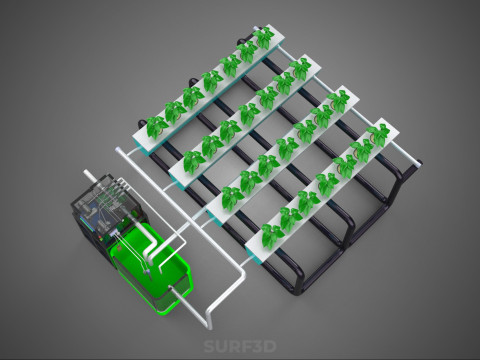 SMART IOT PH NUTRIENT CONTROL MONITOR NFT HYDROPONIC PLANT FARM Model 3D