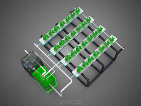 SMART IOT PH NUTRIENT CONTROL MONITOR NFT HYDROPONIC PLANT FARM 3D Model