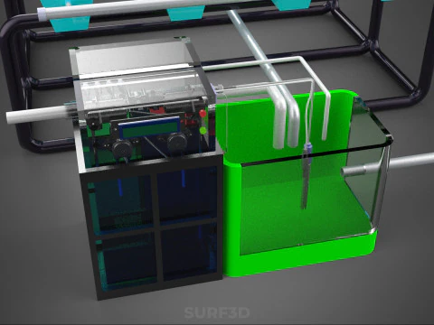 SMART IOT PH NUTRIENT CONTROL MONITOR NFT HYDROPONIC PLANT FARM 3D Model
