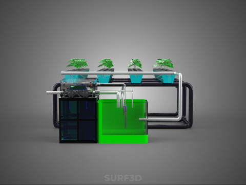 SMART IOT PH NUTRIENT CONTROL MONITOR NFT HYDROPONIC PLANT FARM Model 3D