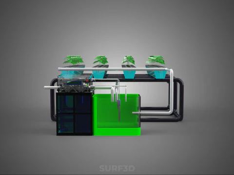 SMART IOT PH NUTRIENT CONTROL MONITOR NFT HYDROPONIC PLANT FARM 3D Model