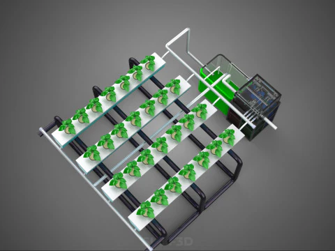 SMART IOT PH NUTRIENT CONTROL MONITOR NFT HYDROPONIC PLANT FARM 3D Model