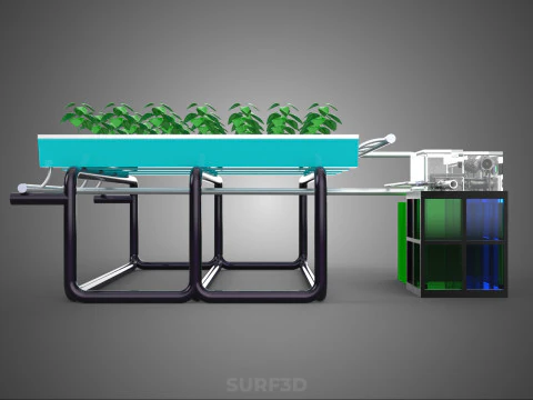 SMART IOT PH NUTRIENT CONTROL MONITOR NFT HYDROPONIC PLANT FARM 3D Model