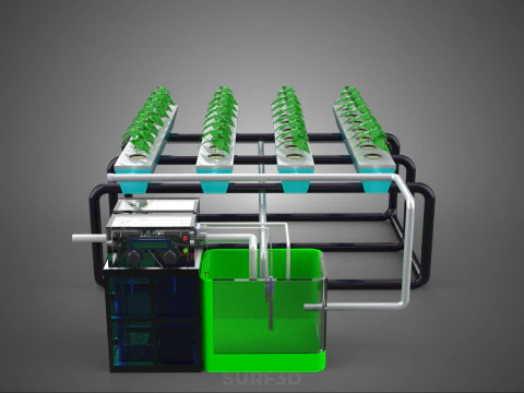 SMART IOT PH NUTRIENT CONTROL MONITOR NFT HYDROPONIC PLANT FARM 3D Model