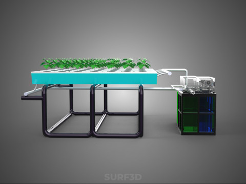 SMART IOT PH NUTRIENT CONTROL MONITOR NFT HYDROPONIC PLANT FARM Model 3D