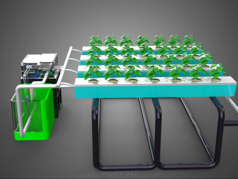SMART IOT PH NUTRIENT CONTROL MONITOR NFT HYDROPONIC PLANT FARM Model 3D