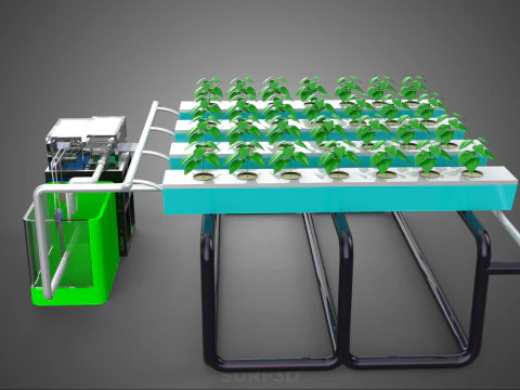 SMART IOT PH NUTRIENT CONTROL MONITOR NFT HYDROPONIC PLANT FARM 3D Model