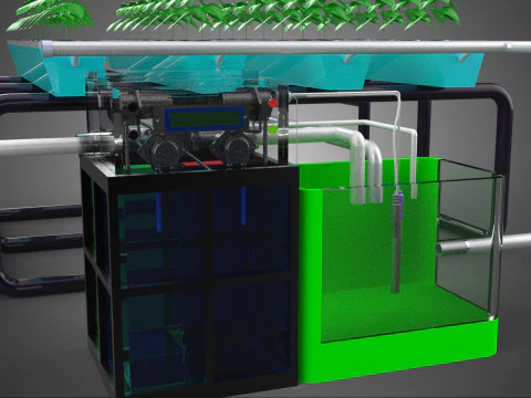 SMART IOT PH NUTRIENT CONTROL MONITOR NFT HYDROPONIC PLANT FARM 3D Model