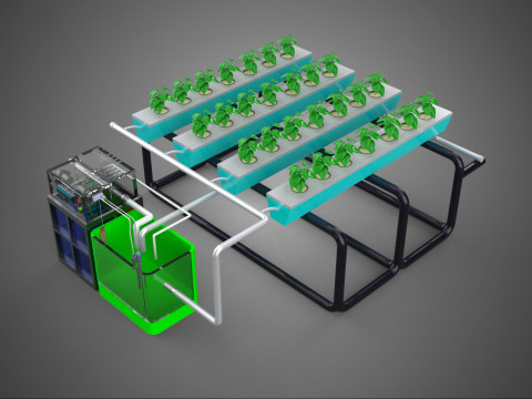 SMART IOT PH NUTRIENT CONTROL MONITOR NFT HYDROPONIC PLANT FARM Model 3D