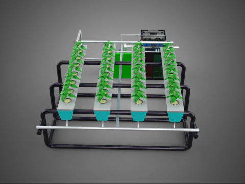 SMART IOT PH NUTRIENT CONTROL MONITOR NFT HYDROPONIC PLANT FARM 3D Model