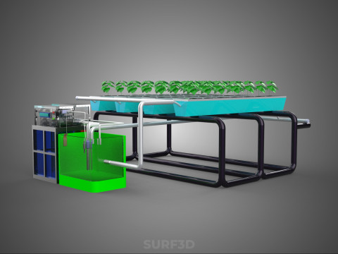 SMART IOT PH NUTRIENT CONTROL MONITOR NFT HYDROPONIC PLANT FARM Model 3D