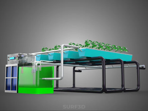 SMART IOT PH NUTRIENT CONTROL MONITOR NFT HYDROPONIC PLANT FARM 3D Model