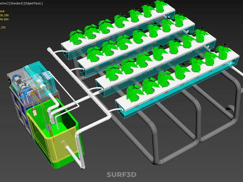 SMART IOT PH NUTRIENT CONTROL MONITOR NFT HYDROPONIC PLANT FARM Model 3D