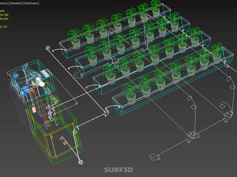 SMART IOT PH NUTRIENT CONTROL MONITOR NFT HYDROPONIC PLANT FARM 3D Model