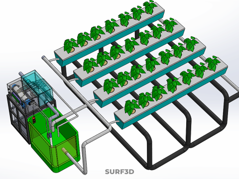 SMART IOT PH NUTRIENT CONTROL MONITOR NFT HYDROPONIC PLANT FARM Model 3D