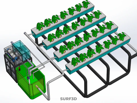 SMART IOT PH NUTRIENT CONTROL MONITOR NFT HYDROPONIC PLANT FARM 3D Model