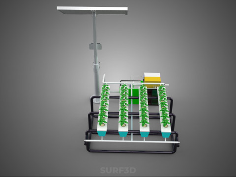 SOLAR PANEL POWER SMART IOT PH NUTRIENT CONTROL HYDROPONIC PLANT 3D Модель